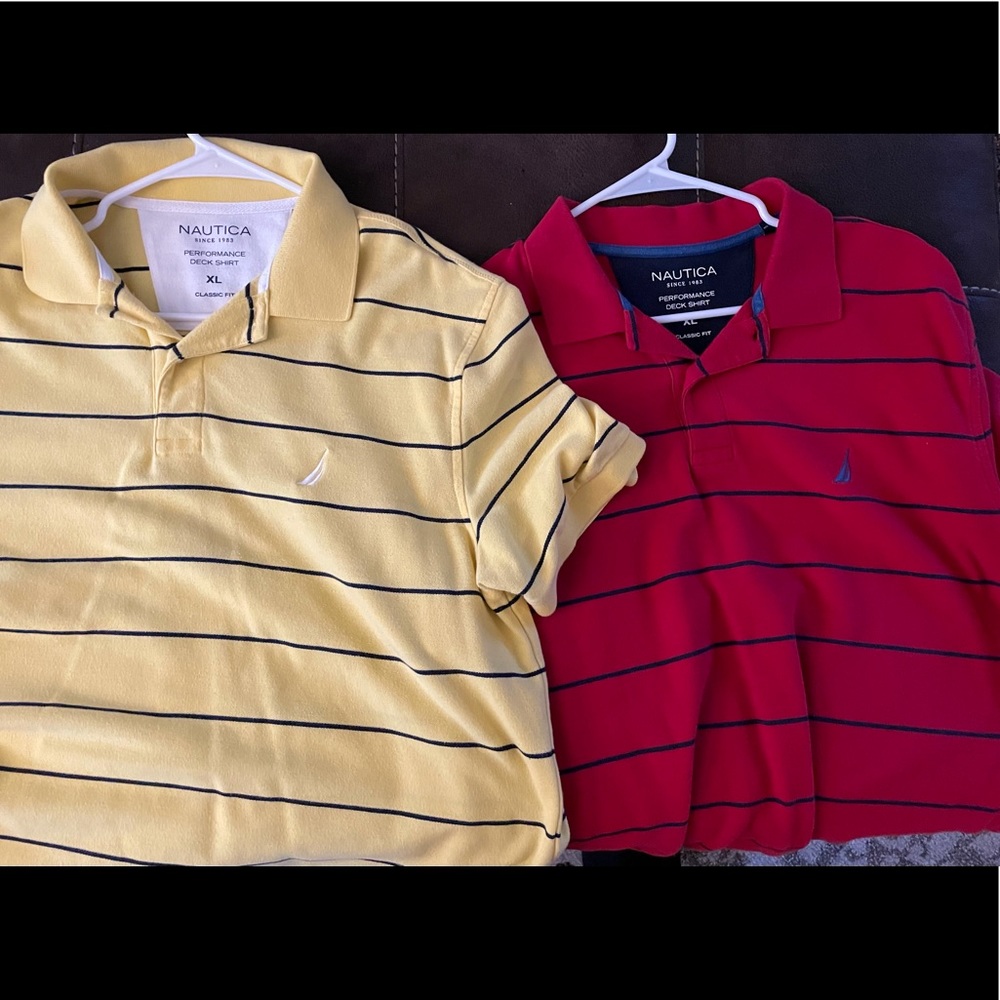 Nautical polo short sleeve shirts (both)